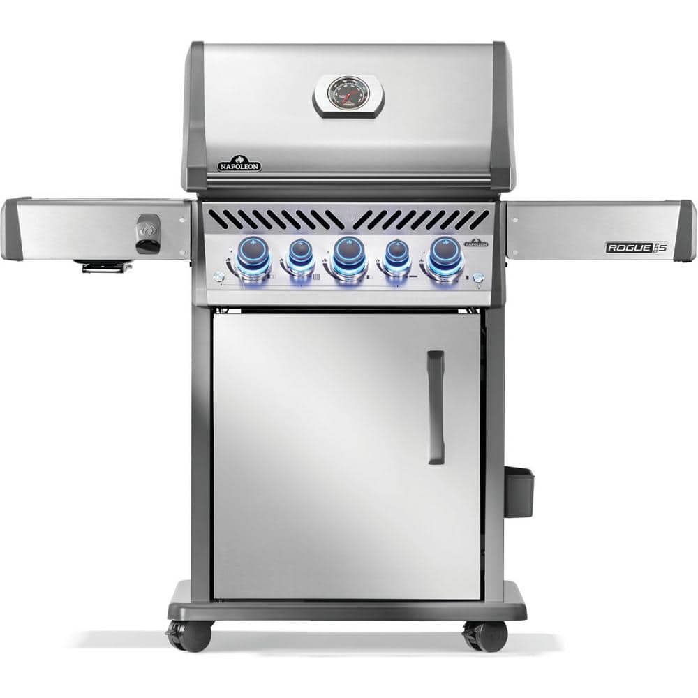 Rogue Pro-S 425 3-Burner Propane Gas Grill in Stainless Steel with Infrared Side and Rear Burner