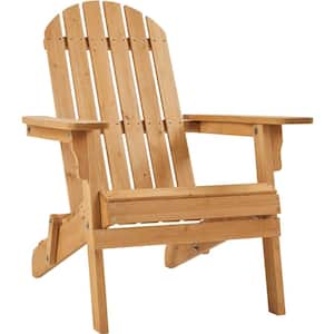 Folding Adirondack Chair Solid Wood Garden Chair Brown