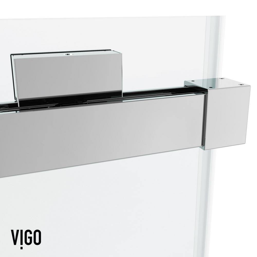 Houston 60" Frameless Sliding Shower Door in Chrome and Clear Glass