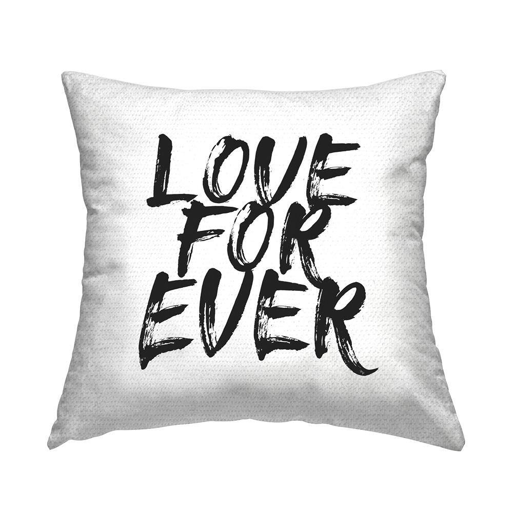 Love For Ever Bold Black Calligraphy Black Square Outdoor Throw Pillow price history on PriceWatchPro