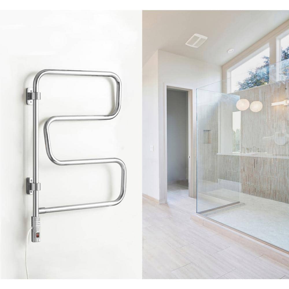 Polished Chrome Wall Mounted 4-Bar Towel Warmer