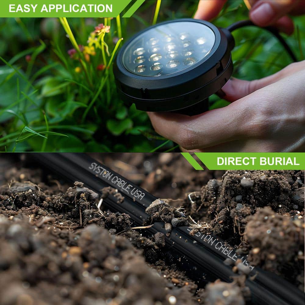 100 ft Black Copper Stranded Outdoor Lighting Wire