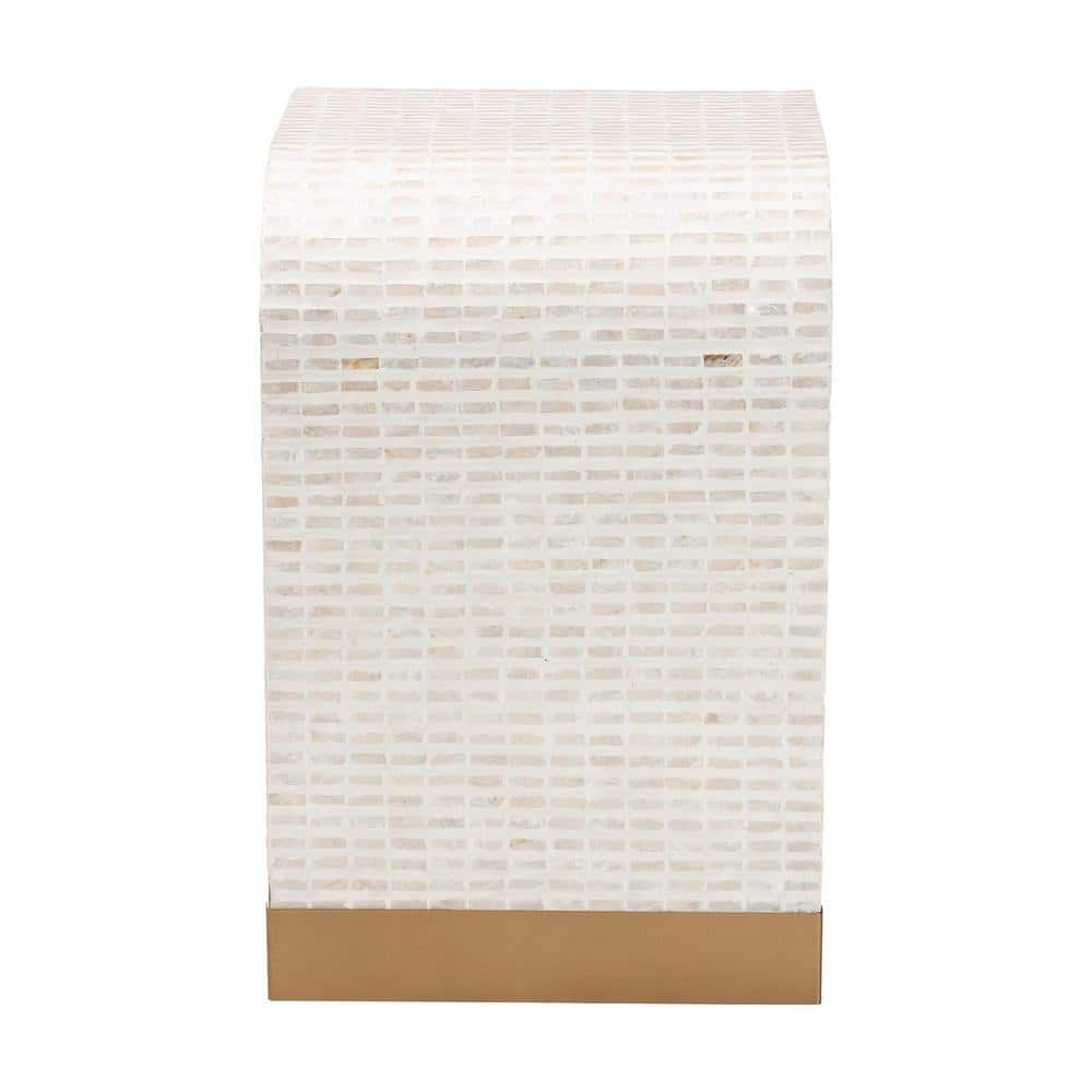 Carlyn 19.7 in. Beige Waterfall Specialty Capiz End Table - thumbnail 2