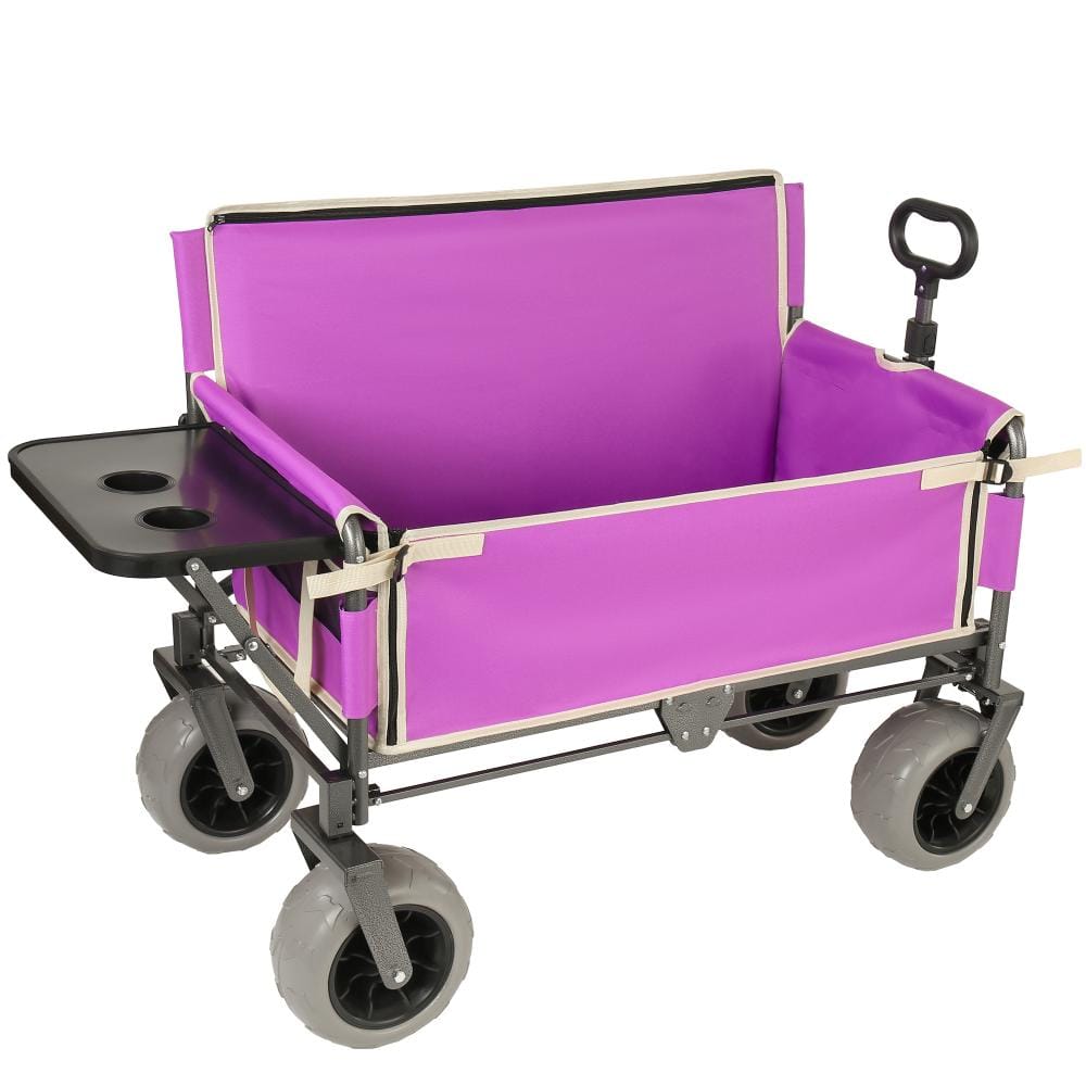 6.4 cu. ft. Steel Utility Wagon Garden Cart with Extended Height Wall, Open Side, Rear-Mounted Tabletop in Purple price history on PriceWatchPro
