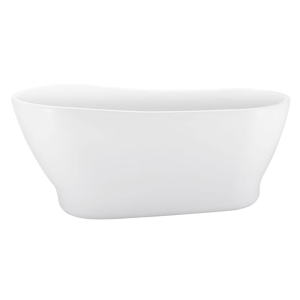 JimsMaison 63 in. W. x 32 in. Acrylic Soaking Bathtub with Left Drain ...