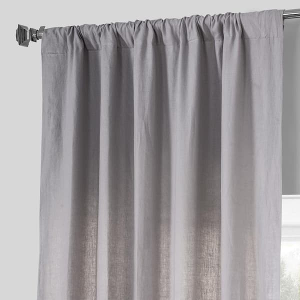 Creative Home Ideas Tobie Light Grey Jacquard Polyester 38 in. W x 108 in.  L Back Tab Blackout Curtain (2-Panels with 2-Tiebacks) YMC016472 - The Home  Depot