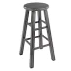 Ivy 24 in. Rustic Gray Solid Wood Frame Counter Stool