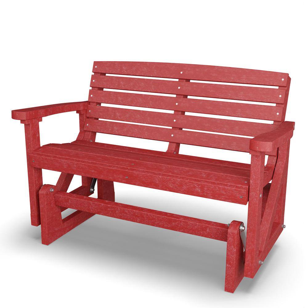 WILDRIDGE Classic 2Person Cardinal Red Plastic Outdoor Glider LCC209