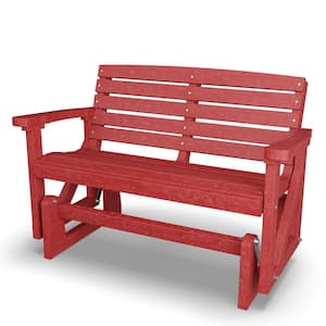 Classic 2-Person Cardinal Red Plastic Outdoor Glider