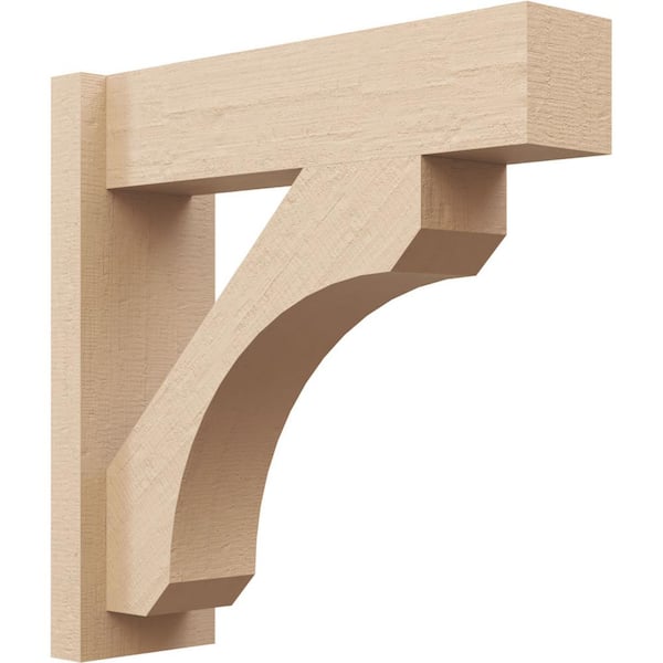 Ekena Millwork 8 in. x 36 in. x 24 in. Legacy Block Rough Cedar Woodgrain Timberthane Polyurethane Outlooker, Primed Tan