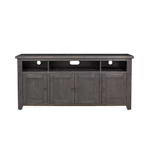 Foundry Gray Metal TV Stand Fits TVs Up to 70 in. with Adjustable Shelves