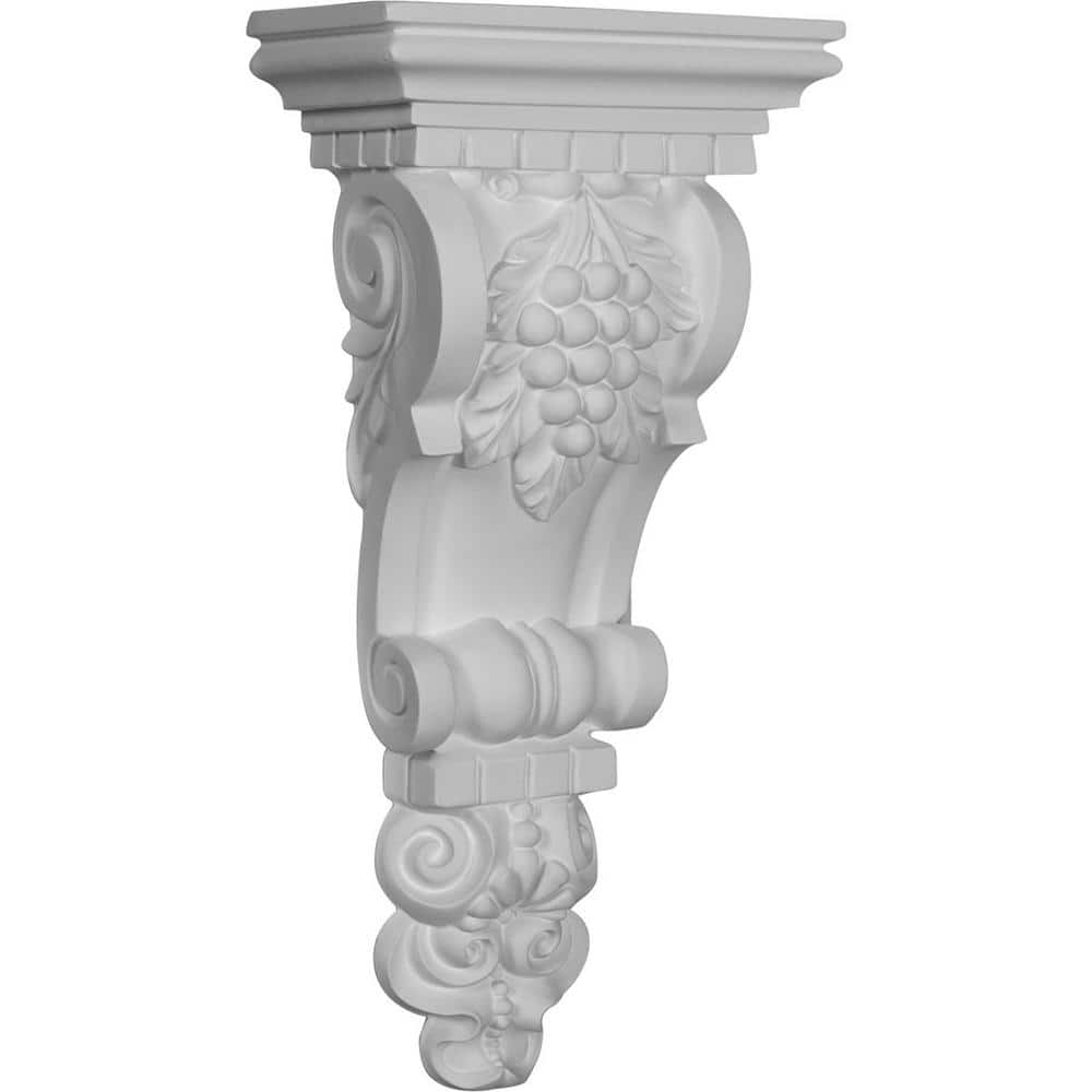 White Primed Polyurethane Grape Bunch Decorative Corbel