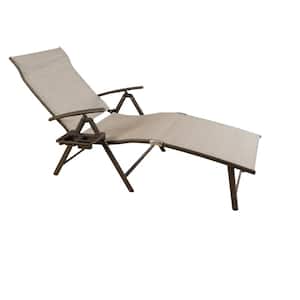 Cozy Foldable Aluminum Reclining Outdoor Lounge Chair (1-Pack)