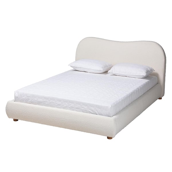 Baxton Studio Maya White Wood Frame Queen Size Platform Bed