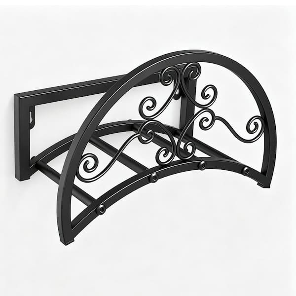 Decorative Black Wall Mount Garden Hose Holder : Heavy Duty Metal Rustproof Storage Rack (Holds Up to 125 Ft Hose)