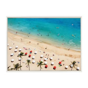 Sylvie "Tropical Beach" by Simon Te of Tai Prints Framed Canvas Nature Wall Art 33 in. x 23 in.
