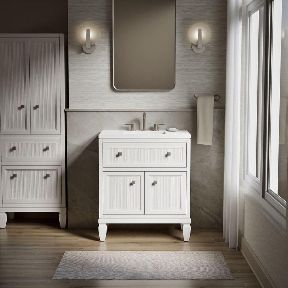 Hearthaven 31 in. Single Sink Freestanding White Bath Vanity with White Quartz Top Assembled price history on PriceWatchPro