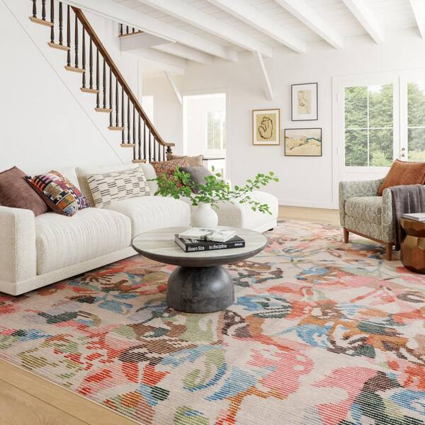 2 ft. x 3 ft. Multi Bloom Machine Washable Indoor Area Rug