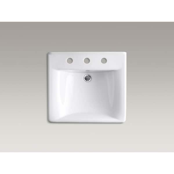 KOHLER Soho 20 in. x 18 in. Wall Mounted Bathroom Sink in White Vitreous China