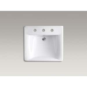 Soho Wall-Mount Vitreous China Bathroom Sink in White with Overflow Drain