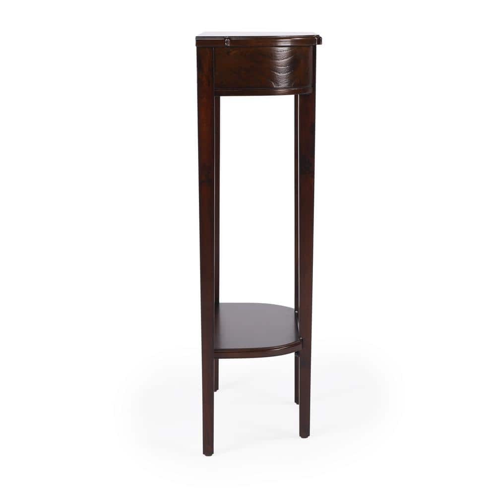 Cherry Wood Demilune Console Table with Storage