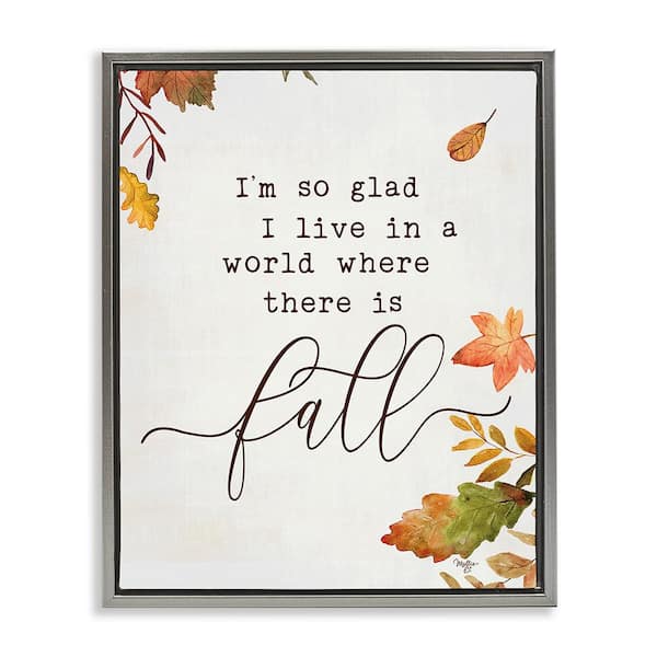 Stupell Industries A World With Fall by Mollie B. 1 Piece Floater Frame Graphic Print Nature Poster Art Print 31 in. x 25 in.
