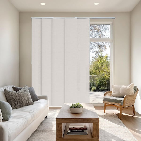 Slate Adjustable Sliding Panel Track Blind with 23 in. Slats up to 86 in. W x 96 in. L