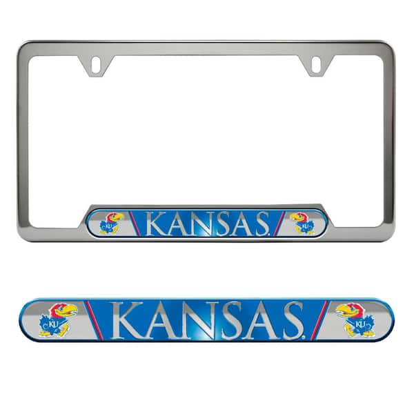 FANMATS Kansas Jayhawks Embossed License Plate Frame 6.25 in. x 12.25 in.