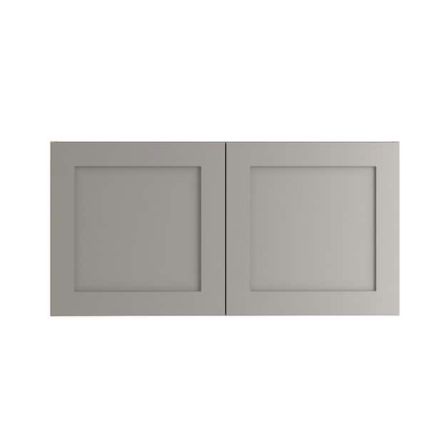 Hampton Bay Edson Shaker Assembled 36x18x24.5 in. Refrigerator Wall Cabinet in Gray