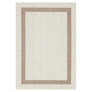 Azelia Ivory and Brick 10 ft. x 13 ft. Indoor/Outdoor Area Rug