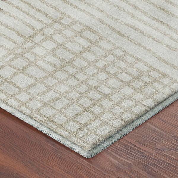 Mayfield Premium Machine Washable Abstract AMF2270 Ivory 3 ft. x 5 ft. Area Rug