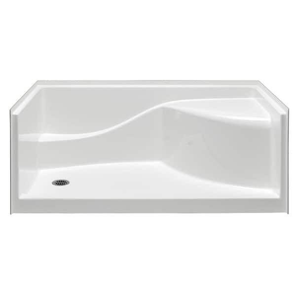 Aquatic Coronado 60 in. x 30 in. Single Threshold Left Drain Shower Pan in White