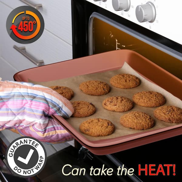 NutriChef Kitchen Oven Baking Pans - Deluxe Nonstick Gold Coating