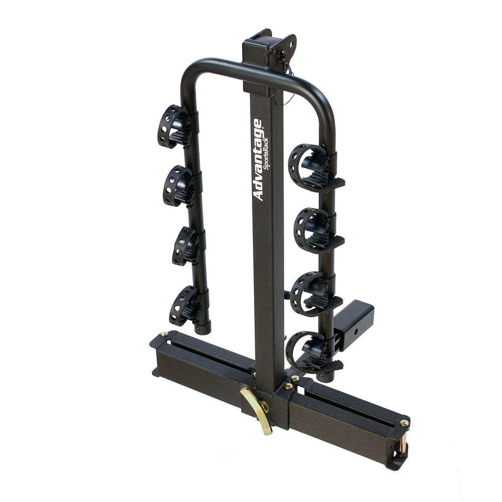 Black Steel Hitch Mount Swing Away Folding 4 Bike Rack