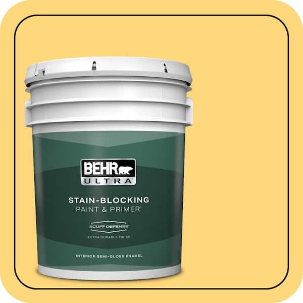 BEHR ULTRA 5 gal. Home Decorators Collection #HDC-SM16-05 Deviled Egg Extra Durable Semi-Gloss Enamel Interior Paint & Primer