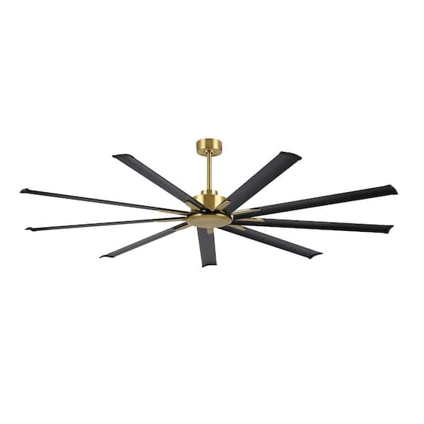 WINGBO 84 in. 9-Blades Indoor Ceiling Fan in Gold and Black with Remote
