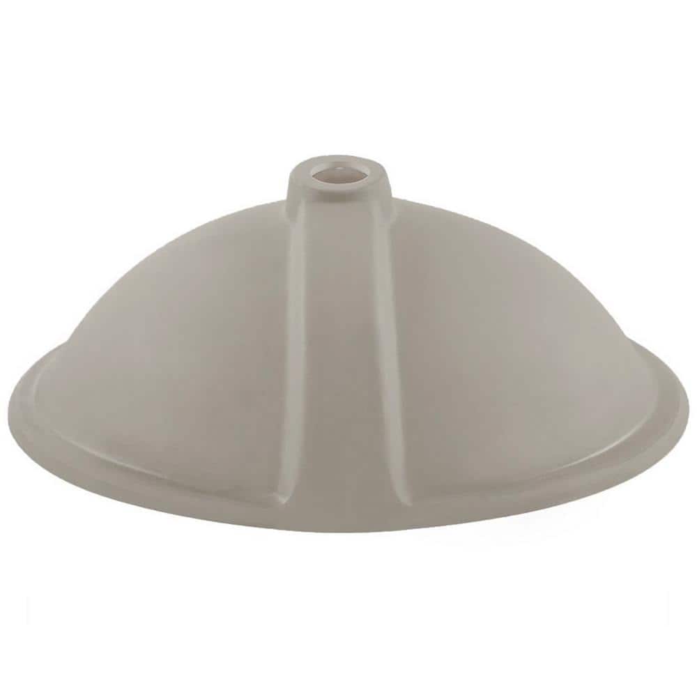 Oval Undermount White and Beige Porcelain Bathroom Sink with Chrome Drain