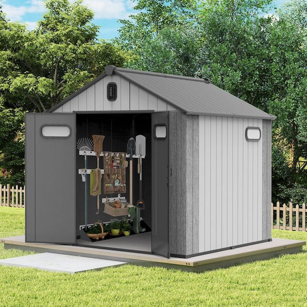 domi outdoor living Domi 8 ft. x 8 ft. Resin Gable Outdoor Storage
