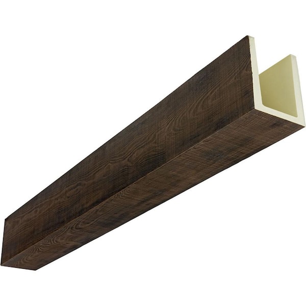 Ekena Millwork Heritage Timber 5.5 in. x 5.5 in. x 12 ft. Rustic Sawn Kona Brown Faux Wood Beam