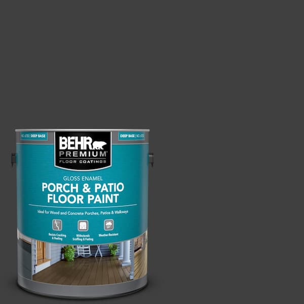 BEHR PREMIUM 1 gal. #1350 Ultra Pure Black Gloss Enamel Interior/Exterior Porch and Patio Floor Paint