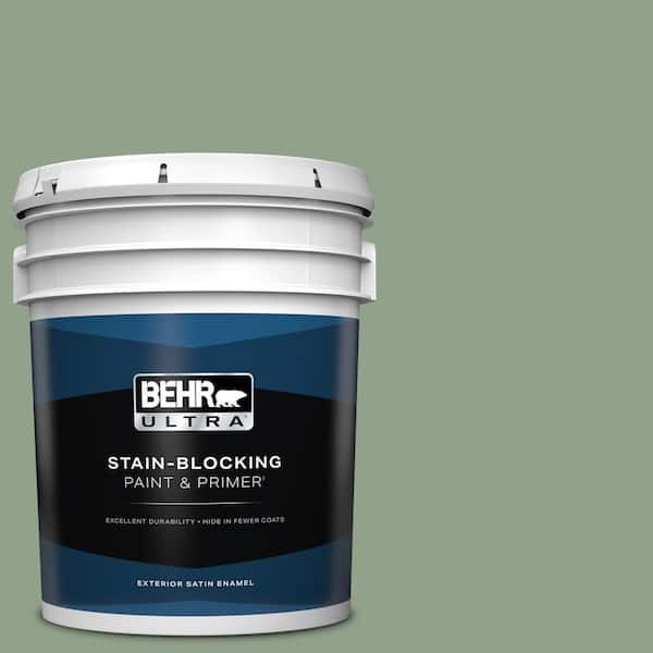 BEHR ULTRA 5 gal. #440F-4 Athenian Green Satin Enamel Exterior Paint & Primer