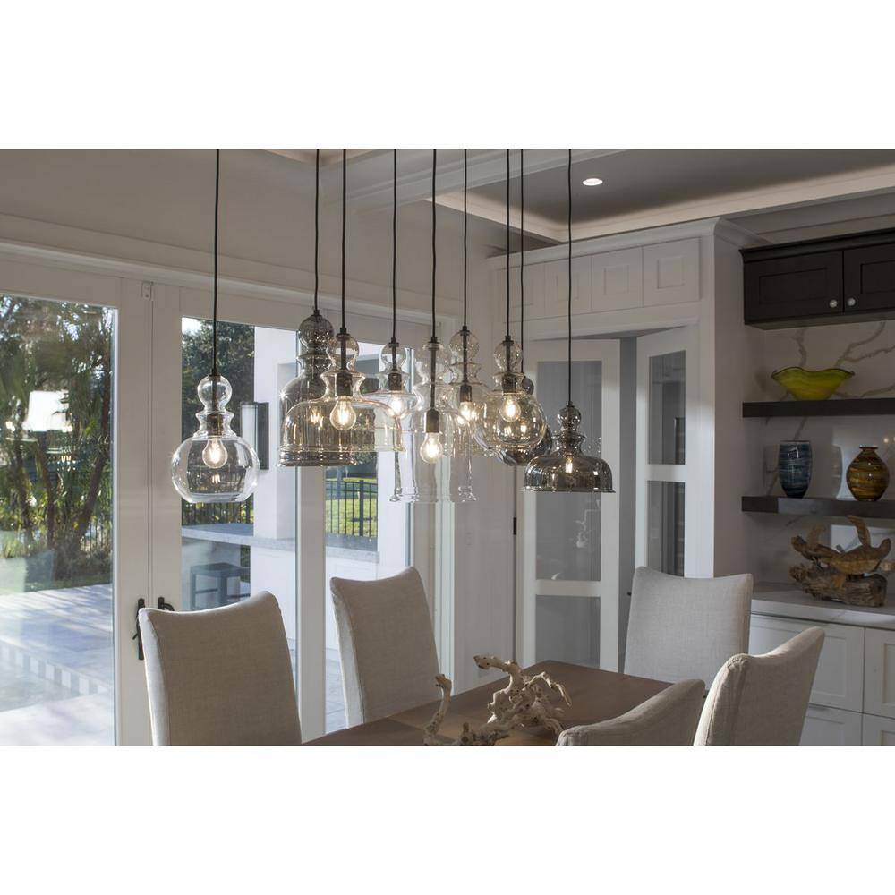 Staunton Antique Bronze 12" Bowl Pendant Light with Clear Glass Shade