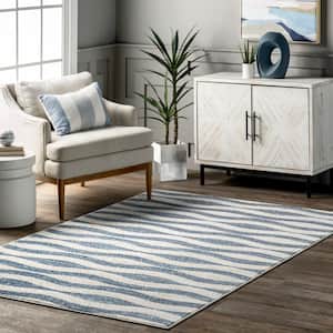 Tristan Blue 4 ft. x 6 ft. Contemporary Abstract Area Rug