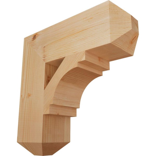 Ekena Millwork 5.5 in. x 20 in. x 20 in. Douglas Fir Merced Craftsman Smooth Bracket