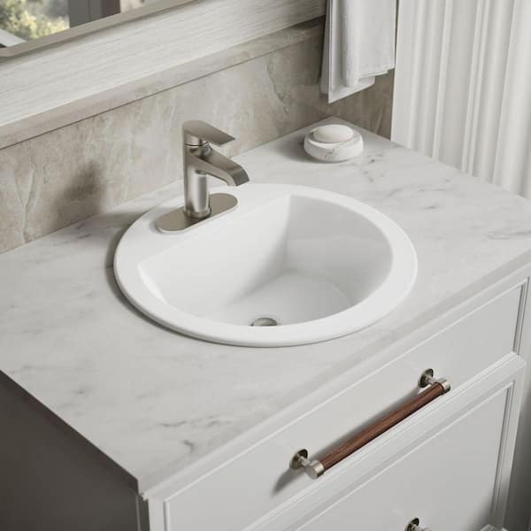 Bryant 18.875 in. x 18.9 in. Drop-In Bathroom Sink in White Vitreous China