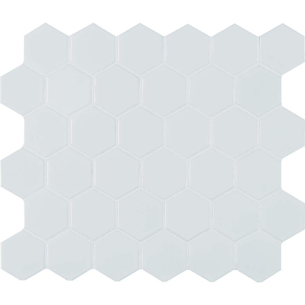 Retro Bianco 2 in. Hexagon 11 in. x 13 in. x 0.24 in. Matte Porcelain Mesh-Mounted Mosiac Tile (14.4 sq. ft./Case) price history on PriceWatchPro