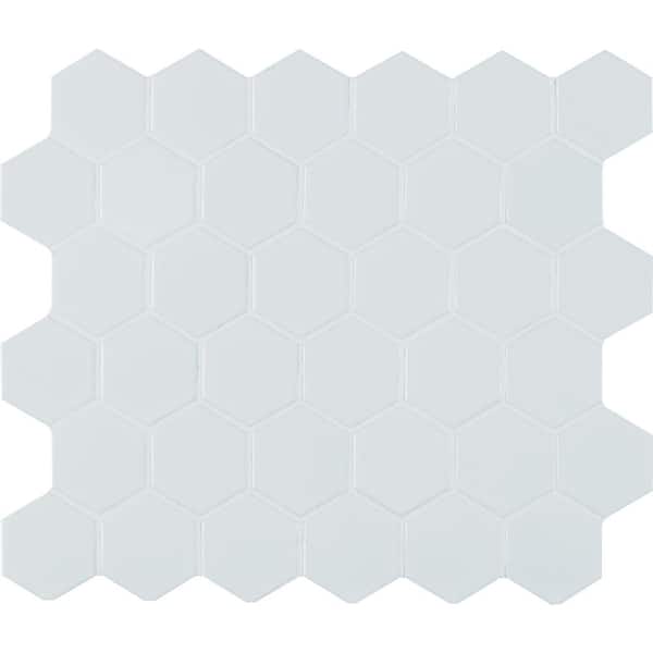 Retro Bianco 2 in. Hexagon 11 in. x 13 in. x 0.24 in. Matte Porcelain Mesh-Mounted Mosiac Tile (14.4 sq. ft./Case)