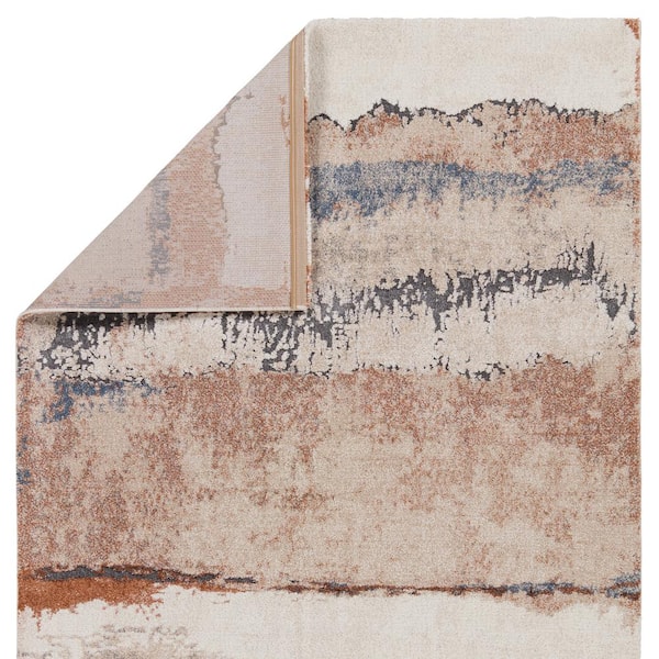 Sobia Tan/Blue 5x8 ft. Abstract Polypropylene Rectangle Area Rug