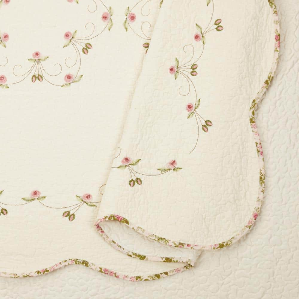 Royal Felisa King Cotton Bedspread in Pink with Reversible Design