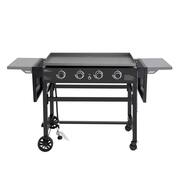36 in. 4-Burner Propane Gas Griddle Flat Top Grill with Cover in Steel